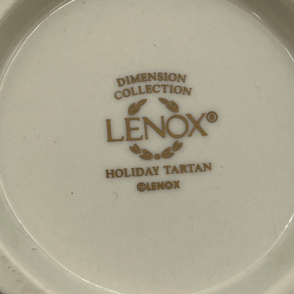 Lenox USA Porcelain Christmas Holiday Tartan Tealight Fragrance Warmer Lattice - Picture 5 of 8